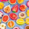 Miniaturas creativas de paisaje de medio corte de manzana y sandía, decoraciones DIY temáticas de comida, accesorios colgantes y pequeños adornos de escritorio