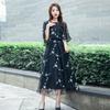 Vestido Pequeño 2026 Estilo Nuevo Elegante Adelgazante Chifón Encaje Floral Vestido Largo Adecuado para Uso Diario Marca Independiente Vestido Pequeño para Mujeres