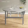 Mesa plegable extra gruesa de acero inoxidable para todo uso, escritorio grande para puesto de comida, mesa de comedor redonda, mesa para alquiler de apartamento pequeño, casa rural