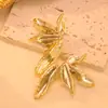 Brincos Europeus e Americanos Transfronteiriços Brincos Exagerados Tridimensionais de Pétala em Acrílico Brinco de Gota de Folha Retro de Alta Qualidade Joia de Orelha para Mulheres