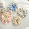 Goma para el pelo de niña con encaje de doble capa resistente, accesorio para el pelo de encaje fresco y delicado para niñas, coletero de princesa floral