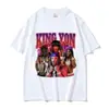 [Camiseta de Algodão Tamanho Europeu] Camiseta com Estampa do Rapper K-King Von Moda Hip-Hop Gótico Masculina Camiseta de Manga Curta