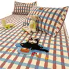 Sábana de Algodón Puro Cepillado Bordada de Toalla Espesa Cubre Cama de Algodón de Invierno para Niños Juego de Tres Piezas Protector de Colchón Simmons