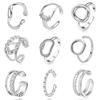 Anillos Abiertos Ajustables Estilo Europeo y Americano, Acero Inoxidable Chapado en Oro, No se Desvanecen, Modernos, Versátiles, Anillos de Acero Inoxidable de Lujo Ligero al por Mayor