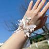 Corsage de pulso casamento noiva damas de honra flor de pulso casamento melhor amiga pulseira estilo floresta crianças dança flor de pulso