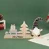 Artesanato de Madeira Personalizado Transfronteiriço para o Natal Enfeites de Papai Noel e Rena Decorações para Festas em Casa