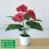 Simulación de hojas de rábano verde flores artificiales en maceta plantas verdes artificiales de plástico para interiores y exteriores de pie bonsái mampara macetero flores decorativas