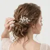 Suministro Exclusivo Transfronterizo de Peines Sencillos de Perlas, Peines Artesanales de Alambre Envuelto de Lujo Ligero, Accesorios Versátiles para el Cabello para Fotos de Boda y Estilismo de Recogidos