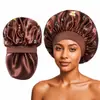 Amazon sombrero redondo de ala ancha de doble capa de color salón de belleza de seda gorro de luna todo partido gorro de ducha gorro de dormir de color