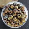 Contas de cerâmica com furo grande material para joias DIY acessórios para pulseira contas soltas redondas argila cerâmica contas de cerâmica da concubina imperial acessórios feitos à mão