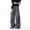 Pantalones largos tie-dye, pantalones casuales rectos de verano, pantalones de trabajo de seda helada para hombre, estilo americano, secado rápido, ligeros, diseño de corte ajustado