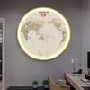 Pintura Decorativa Redonda de Mapa Pintura Luminosa Led Pintura Colgante de Entrada Oficina Sala de Té con Pintura de Luz Mural de Sala de Estar Estilo Chino Nuevo