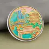 Monedas conmemorativas de ciudades, recuerdos turísticos, monedas coloridas en relieve con paisajes arquitectónicos de Beijing, Shanghái y Nanjing, monedas conmemorativas coleccionables