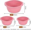 Tina de Plástico con Dos Orejas y Forma Redonda Imprimible, Tina Grande para Lavar Ropa Profundizada y Engrosada, Lavabo Doméstico, Tina para Pies, Tina de Regalo