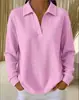 Europeu e Americano transfronteiriço 2026 Amazon feminino confortável casual versátil manga longa folgado malha waffle blusa de moletom top