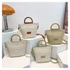 Bolsa de palha feminina 2024 primavera e verão nova chegada estilo pastoral vintage bolsa de balde estilo mori estilo fresco tecido bolsa