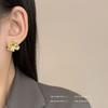 Estilo francês Único Irregular Flor Dourada Brincos Outono e Inverno das Mulheres Nova Entrada de Luxo Elegante High-end Moda Brincos