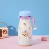 Taza de Leche Linda y Elegante con Forma de Manzana, Termo de Acero Inoxidable 316 con Dibujos Animados, Taza de Viaje Portátil con Correa para Estudiantes