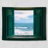 Tela de Fondo para Ventana con Vista al Mar Estilo ins Fresca Habitación Dormitorio Mesita de Noche Dormitorio Vivienda de Alquiler Renovación Casa de Huéspedes Decorativa Tela de Pared Tapiz