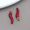 Nuevo Colgante Pequeño de Pimienta con Esmalte de Goteo de Aceite de Acero Inoxidable Transfronterizo Europeo y Americano Accesorios de Joyería para Collares Pendientes Hechos a Mano DIY