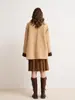 Abrigo de Lana Holgado con Bloques de Color Estilo Casual Otoño 2026 para Mujer, Chaqueta de Lana de Longitud Media