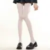 Pantyhose Finos de Algodón sin Felpa para Temporada de Primavera y Otoño, Leggings Transparentes Estilo Miu para Mujer, Medias Grises para Exteriores con Pies