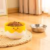 Tazón de Comida para Gatos de Dibujos Animados, Tazón para Perros, Tazón de Comida, Patito Amarillo, Tazón para Gatos Antivuelco, Tazón para Arroz para Gatos, Tazón para Beber para Perros, Suministros para Mascotas