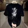 Camiseta Fresca de Manga Corta Resistente Estilo Americano para Hombres y Mujeres Jóvenes, Verano Ins Tendencia Streetwear Holgada Versátil con Estampado