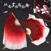 Leque de Dança de Seda Dança Quadrada Wanjiang Dança Original Leque de Flor que Muda de Cor Longo-Grosso Yangko vermelho-vinho Leque de Dança