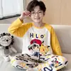 Pijama Infantil Masculino Primavera e Outono 100% Algodão Manga Longa Criança Adolescente Crianças Médias e Grandes Roupas de Casa Meninos Estilo Outono 2026 Novo