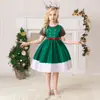 Nuevo vestido de cena navideña para niñas europeas y americanas de Amazon, vestido de fiesta de actuación para niñas.