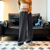 2026 Moda Pana Hombres Verano Delgado Cintura Elástica Pierna Ancha Moderno Estilo Americano Holgado Recto Caída Pantalones Largos