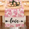 Amazon Novo Caminho de Mesa Dia dos Namorados Linho Toalha de Mesa Estampada Decoração de Casa Sofá Festa Decoração de Atmosfera Festiva