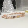 Versa Acessível Luxo High-End Colmeia Incrustada Imitação de Moissanita Pulseira Rombus Geométrico Colmeia Precisão Pulseira de Luxo