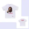 Camiseta Manga Curta da Marca Japonesa Tendência Bape com Estampa Camuflada de Macaco Dormindo e Cabeça de Macaco, Camiseta de Verão para Casais, Camiseta Curta Casual Esportiva de Meia Manga