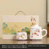 Caneca de Porcelana Branca Dehua Jade Gordura de Cordeiro Copo de Escritório Conjunto Caixa de Presente Para Presentear Negócios Prático Lembrança de Professor Presente Logotipo