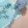 Aretes de Borlas de Flor Pequeña Laminados de Cristal de Malla Pasador Dulce para Niña Zapatos Hanfu Accesorios Florales Accesorios