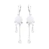 Brincos de Gancho de Resina com Flor e Franja Moda Personalizada Simples Doces para Mulheres Nicho Exquisitos Elegantes High-End Versáteis