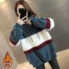 Sudadera con Forro de Lana de Cordero para Mujer Otoño e Invierno 2025 Nueva Holgada Talla Grande Ropa Exterior Engrosada Cálida con Capucha Chaqueta
