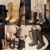Botas de diseño nicho estilo coreano, botas apiladas vintage desgastadas para mujer, con hebilla de cinturón, de media pantorrilla, hasta la rodilla, botas largas grises de Xinjiang