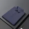Camisa Polo Nova Estilo 2024 com Mangas Longas e Gola Tendência para Homens, Camiseta Casual de Negócios para Primavera e Outono Vestuário Masculino
