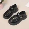 Nuevos Zapatos de Princesa Estilo Británico para Niñas de Primavera y Otoño, Zapatos de Performance para Niñas, Zapatos Individuales para Niños Medianos y Grandes, Zapatos de Cuero para Niños de 3 a 14 Años