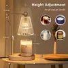 Lámpara para derretir cera con tubo curvo de altura ajustable y base de madera maciza, lámpara de mesa decorativa sin llama para fragancia, directo de fábrica, lámpara de vela de aromaterapia