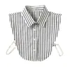Camisas com Colarinho para Mulheres e Homens, Camisas Simples com Colarinho Pontudo, Camisas Decorativas com Colarinho Redondo, Golas Internas, Universais para Todas as Estações, Estilo Listrado