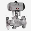 Válvula de bola neumática Q641F-16C/P, válvula de bola con brida para vapor de alta temperatura, de acero inoxidable/fundido, válvula de corte neumática