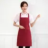 Delantal publicitario logo personalizado estampado de patrón publicidad cocina camarero especial cintura ropa de trabajo mujeres al por mayor
