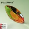 Gema que Muda de Cor em Formato de Olho Sultan Lema, Pedra Solta Alongada, Muda de Cor sob Diferentes Fontes de Luz, Verde Kiwi
