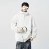Sudadera Gruesa Rígida con Media Cremallera y Capucha para Hombre y Mujer, Top de Terciopelo, Diseño Oversize, Chaqueta Gruesa para Pareja
