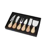 Conjunto de Facas de Queijo de Aço Inoxidável 1,2mm com Cabo de Madeira, Faca de Cozinha, Espátula para Cream Cheese, Ferramenta para Queijo, Conjunto de Faca e Garfo