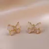 Aretes para Mujer, Aretes de Flor Corazón con Circonita Micro-pavimentada de Cobre, Nueva Moda de Nicho, Diseño Simple, Joyería de Temperamento y Versátil